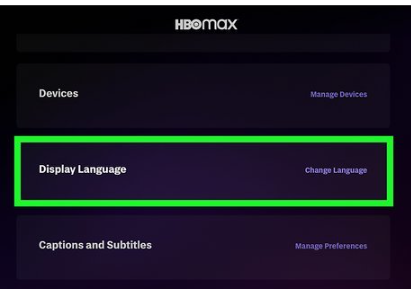 Change HBO MAX Language